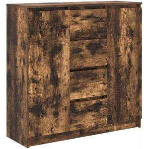 vidaXL Credenza with Drawers Smoke Oak - Credenza vidaXL Credenza with Drawers Smoke Oak - Credenza