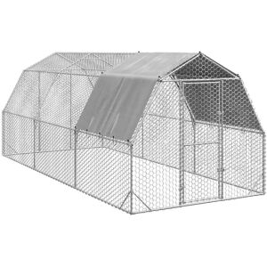 vidaXL Chicken Coop - 2.5x6x2.25m Galvanized Steel Hen House vidaXL Chicken Coop - 2.5x6x2.25m Galvanized Steel Hen House