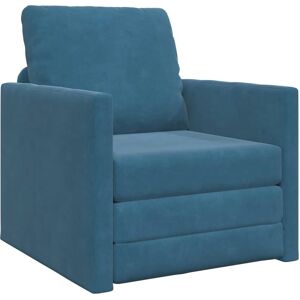 VIDAXL Sovesofa - Moderne Blå Fløjl - 74x77x81 cm VIDAXL Sovesofa - Moderne Blå Fløjl - 74x77x81 cm