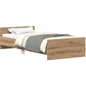 vidaXL Bed Frame with Headboard and Footboard - Artisan Oak 90x200cm vidaXL Bed Frame with Headboard and Footboard - Artisan Oak 90x200cm