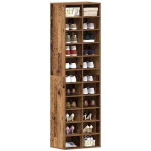 vidaXL Shoe Cabinet - Old Wood Look 54x34x183 cm Storage vidaXL Shoe Cabinet - Old Wood Look 54x34x183 cm Storage
