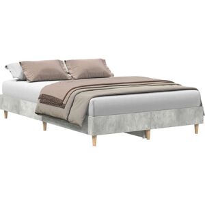 vidaXL Bettgestell - 140x190 cm - Grau Holzwerkstoff vidaXL Bettgestell - 140x190 cm - Grau Holzwerkstoff