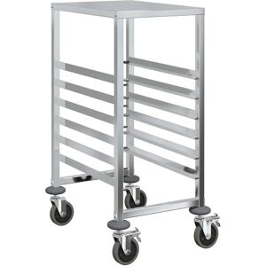 vidaXL Stainless Steel Tray Trolley with 6 GN Containers - Kitchen Equipment vidaXL Stainless Steel Tray Trolley with 6 GN Containers - Kitchen Equipment
