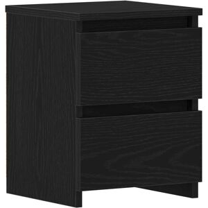 vidaXL Black Oak Bedside Table with Drawers - Bedside Table vidaXL Black Oak Bedside Table with Drawers - Bedside Table