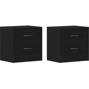 vidaXL Nightstand 2 pcs Black Oak 40x30x40cm - Nightstand vidaXL Nightstand 2 pcs Black Oak 40x30x40cm - Nightstand