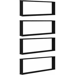 Vidaxl Black Wall Cube Shelves 4 pcs 100x15x30 cm Vidaxl Black Wall Cube Shelves 4 pcs 100x15x30 cm