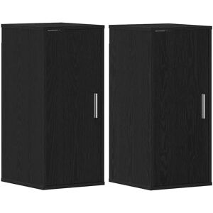 Vidaxl Black Oak Shoe Cabinet - Shoe Storage 2 pcs Vidaxl Black Oak Shoe Cabinet - Shoe Storage 2 pcs