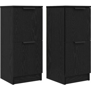 Ensemble de 2 buffets vidaXL en bois de chêne noir - Buffet - Publicité Ensemble de 2 buffets vidaXL en bois de chêne noir - Buffet - Publicité