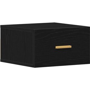 vidaXL Wall Mounted Bedside Table Black Oak - Bedside Table vidaXL Wall Mounted Bedside Table Black Oak - Bedside Table