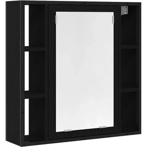 vidaXL Bathroom Mirror Cabinet Black Oak - Bathroom Furniture vidaXL Bathroom Mirror Cabinet Black Oak - Bathroom Furniture
