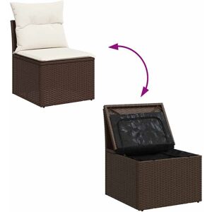 vidaXL 3325249 outdoor furniture set - Durable PE rattan, Modular design, Brown vidaXL 3325249 outdoor furniture set - Durable PE rattan, Modular design, Brown
