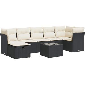 vidaXL 7-tlg. Garten-Sofagarnitur mit Kissen in Schwarz vidaXL 7-tlg. Garten-Sofagarnitur mit Kissen in Schwarz