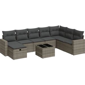 VidaXL 8-tlg. Garten-Sofagarnitur Mit Kissen Beige Poly Rattan VidaXL 8-tlg. Garten-Sofagarnitur Mit Kissen Beige Poly Rattan