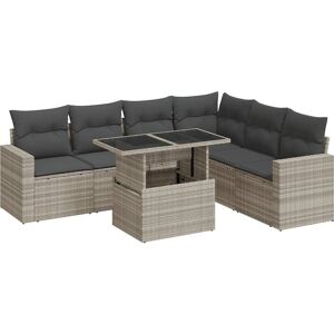 vidaXL 7-tlg. Garten-Sofagarnitur mit Kissen - Gartenmöbel vidaXL 7-tlg. Garten-Sofagarnitur mit Kissen - Gartenmöbel