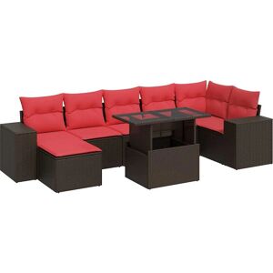 Vixadxl 8-Piece Garden Sofa Set - Brown - Garden Sofa Set Vixadxl 8-Piece Garden Sofa Set - Brown - Garden Sofa Set