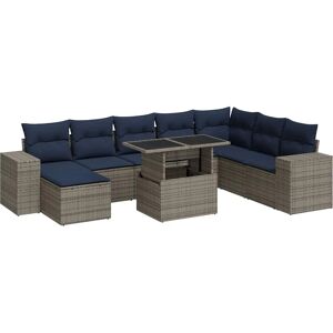 Vidaxl Synthetic Rattan Garden Sofa Set Grey - Garden Furniture Vidaxl Synthetic Rattan Garden Sofa Set Grey - Garden Furniture