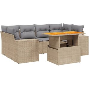 vidaXL 7-tlg. Garten-Sofagarnitur beige - Outdoor Möbel vidaXL 7-tlg. Garten-Sofagarnitur beige - Outdoor Möbel