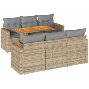 vidaXL Garden Sofa Set with Cushions Beige Poly Rattan - Garden Furniture vidaXL Garden Sofa Set with Cushions Beige Poly Rattan - Garden Furniture