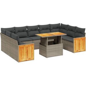 vidaXL 10-tlg. Garten-Sofagarnitur mit Kissen - Outdoormöbel vidaXL 10-tlg. Garten-Sofagarnitur mit Kissen - Outdoormöbel