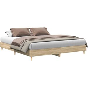vidaXL Bed Frame Zonder Matras Sonoma Eiken - Bed Frame vidaXL Bed Frame Zonder Matras Sonoma Eiken - Bed Frame
