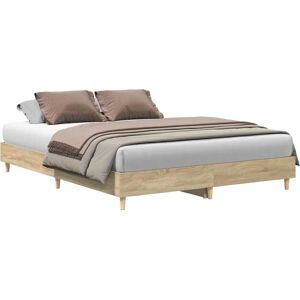 vidaXL Bed Frame - Sonoma Eiken Support 140x200 cm vidaXL Bed Frame - Sonoma Eiken Support 140x200 cm