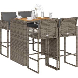 vidaXL Garden Bar Set with Cushions - Outdoor Poly Rattan 105cm vidaXL Garden Bar Set with Cushions - Outdoor Poly Rattan 105cm