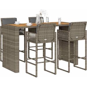 vidaXL Garden Bar Set - Cushions, Poly Rattan, 185cm - Outdoor Furniture vidaXL Garden Bar Set - Cushions, Poly Rattan, 185cm - Outdoor Furniture