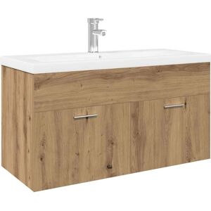 Zestaw mebli łazienkowych vidaXL z wbudowaną umywalką - Nowoczesny design Zestaw mebli łazienkowych vidaXL z wbudowaną umywalką - Nowoczesny design