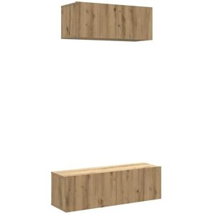 vidaXL Wall-mounted TV Cabinet Artisan Oak - Engineered Wood vidaXL Wall-mounted TV Cabinet Artisan Oak - Engineered Wood