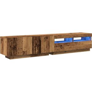 vidaXL TV Cabinet with LED Lights Old Wood - TV Cabinet vidaXL TV Cabinet with LED Lights Old Wood - TV Cabinet