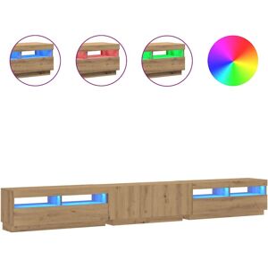 vidaXL TV Cabinet with LED Lights Artisan Oak - TV Cabinet vidaXL TV Cabinet with LED Lights Artisan Oak - TV Cabinet