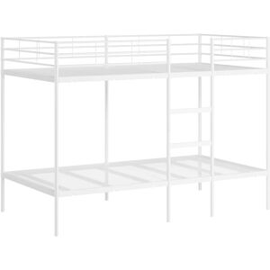 vidaXL Etagenbett Weiß - Platzsparendes Stahlbett für 2 Matratzen vidaXL Etagenbett Weiß - Platzsparendes Stahlbett für 2 Matratzen