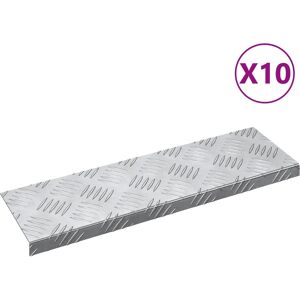vidaXL Aluminium stair treads - 10 pcs, Silver, 60x18 cm, Anti-slip vidaXL Aluminium stair treads - 10 pcs, Silver, 60x18 cm, Anti-slip