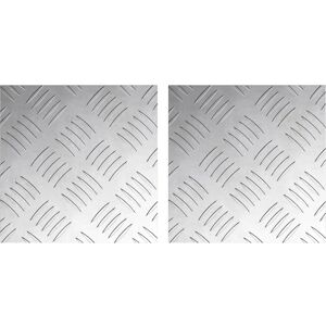 vidaXL Riffelplatten aus Aluminium - 2 Stück - 20x20 cm - Grau - Riffelplatten vidaXL Riffelplatten aus Aluminium - 2 Stück - 20x20 cm - Grau - Riffelplatten