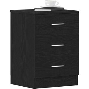 Vidaxl Black Oak Bedside Cabinet - Nightstand Storage Unit Vidaxl Black Oak Bedside Cabinet - Nightstand Storage Unit