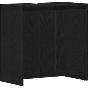 vidaXL Bathroom Cabinet Black Oak 60x33x61 cm Engineered Wood - Bathroom Cabinet vidaXL Bathroom Cabinet Black Oak 60x33x61 cm Engineered Wood - Bathroom Cabinet