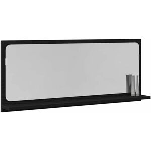vidaXL Zwart Badkamer Spiegel - Massief Zwart Eikenhout, Modern Ontwerp vidaXL Zwart Badkamer Spiegel - Massief Zwart Eikenhout, Modern Ontwerp