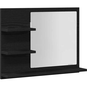 vidaXL Black Oak Bathroom Mirror - Bathroom Mirror vidaXL Black Oak Bathroom Mirror - Bathroom Mirror