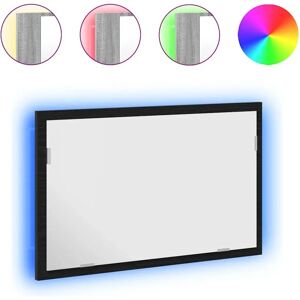 vidaXL Badspiegel mit LED-Leuchten Schwarz Eichen-Optik 60x8,5x37cm vidaXL Badspiegel mit LED-Leuchten Schwarz Eichen-Optik 60x8,5x37cm