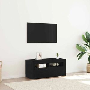 Vidaxl Schwarzes Eichen-TV-Schrank - 90x35x40 cm Vidaxl Schwarzes Eichen-TV-Schrank - 90x35x40 cm