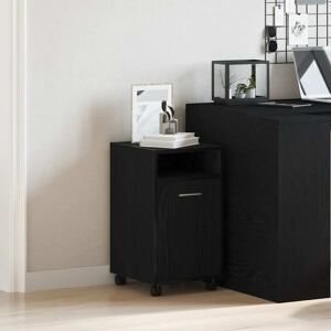 vidaXL Armoire latérale avec roulettes en chêne noir - Storage Cabinet - Publicité vidaXL Armoire latérale avec roulettes en chêne noir - Storage Cabinet - Publicité
