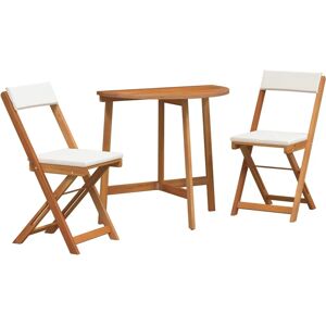 vidaXL 3 Piece Folding Bistro Set with Cushion - Outdoor Furniture vidaXL 3 Piece Folding Bistro Set with Cushion - Outdoor Furniture