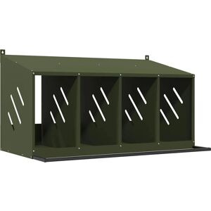 Vidaxl Chicken Nesting Box - 4 Compartments Green Steel Vidaxl Chicken Nesting Box - 4 Compartments Green Steel