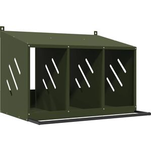 vidaXL Chicken Coop with 3 Compartments - Durable Steel, Green vidaXL Chicken Coop with 3 Compartments - Durable Steel, Green