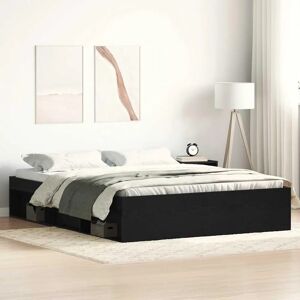 vidaXL Bed Frame Black Oak 160x200 cm vidaXL Bed Frame Black Oak 160x200 cm