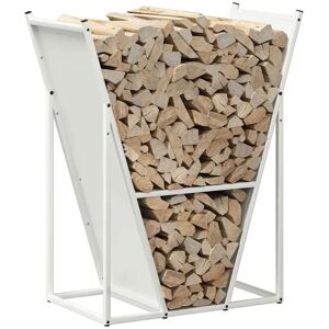vidaXL Firewood Rack White - 69.5x35x81 cm Steel Storage vidaXL Firewood Rack White - 69.5x35x81 cm Steel Storage