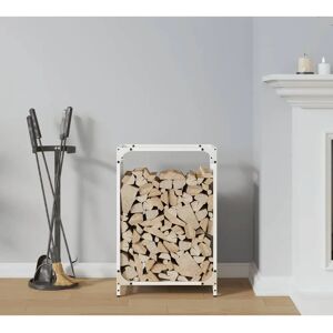vidaXL Firewood Rack White 44x28x65 cm Cold Rolled Steel - Firewood Rack vidaXL Firewood Rack White 44x28x65 cm Cold Rolled Steel - Firewood Rack