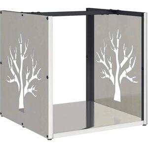 vidaXL Firewood Rack - Stainless Steel - 40x40x40 cm - Silver - Firewood Rack vidaXL Firewood Rack - Stainless Steel - 40x40x40 cm - Silver - Firewood Rack