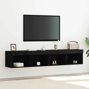 Vidaxl Support TV en Chêne Noir avec Éclairage LED - Meuble TV - Publicité Vidaxl Support TV en Chêne Noir avec Éclairage LED - Meuble TV - Publicité