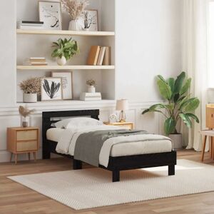 Structure de lit en bois noir vidaXL 75x190 cm - Lit moderne pour chambre Structure de lit en bois noir vidaXL 75x190 cm - Lit moderne pour chambre